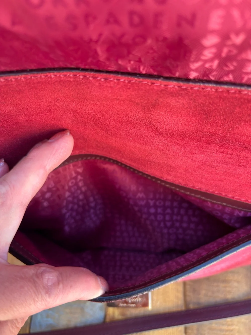 Kate Spade Red Plum Bordeaux Mira Street Keran Calf Hair Leather Purse